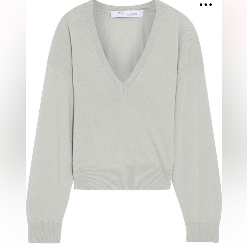 IRO Paris Toritha Sweater V-neck Cashmere Cotton Blend Medium- oversized cropped